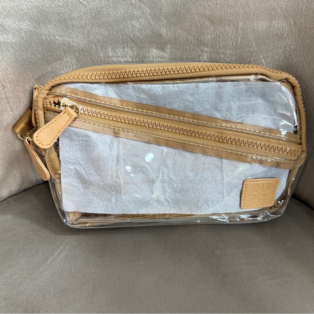 DAV & DANNY Clear Tan Crossbody Bag